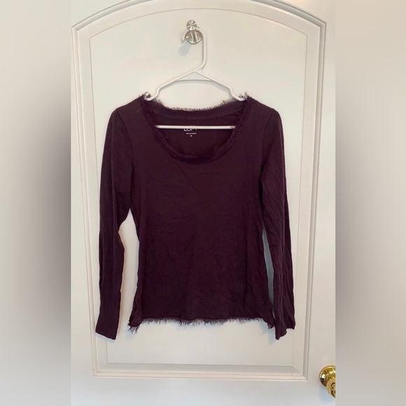 LOFT Tops - Ann Taylor Loft Dark Purple Long Sleeve Tee XS